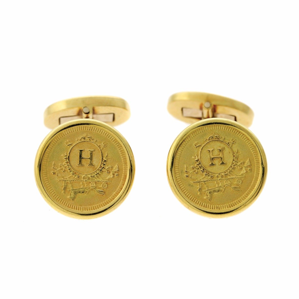 Herthtmes Yellow Gold Cufflinks
