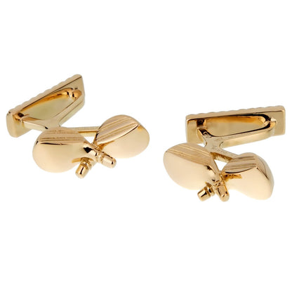Herthtmes 18k Yellow Gold Golf Club Cufflinks