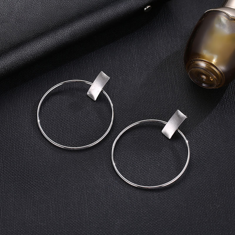 Big Circle Hoop Stud Earrings Rose Gold Vermeil Ear Accessories