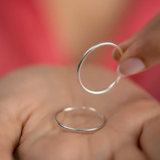 Slim Infinity Hoop Earrings 25 mm Basic Silver Jewelry