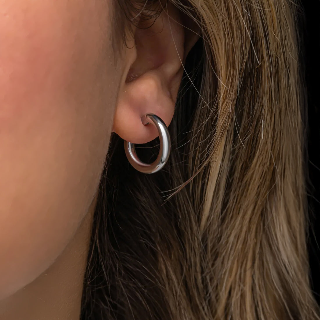 Tube Hoop Earrings 18K Gold-Plated Silver