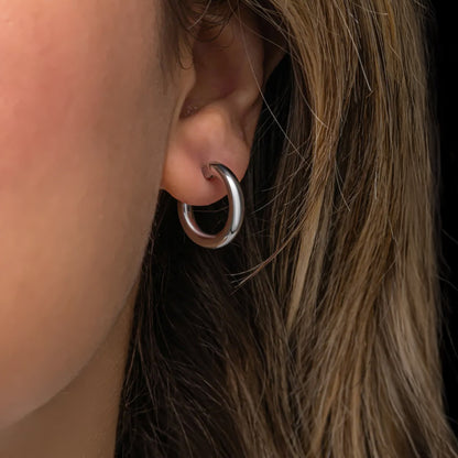 Tube Hoop Earrings 18K Gold-Plated Silver