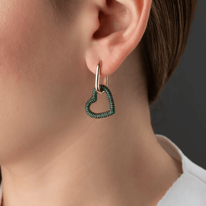 Huggie Earrings with Dangle Cluster Gemstone Charms