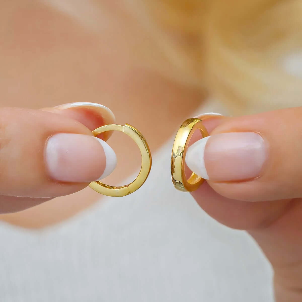 Simple Huggies Sterling Silver Small Hoop Earrings