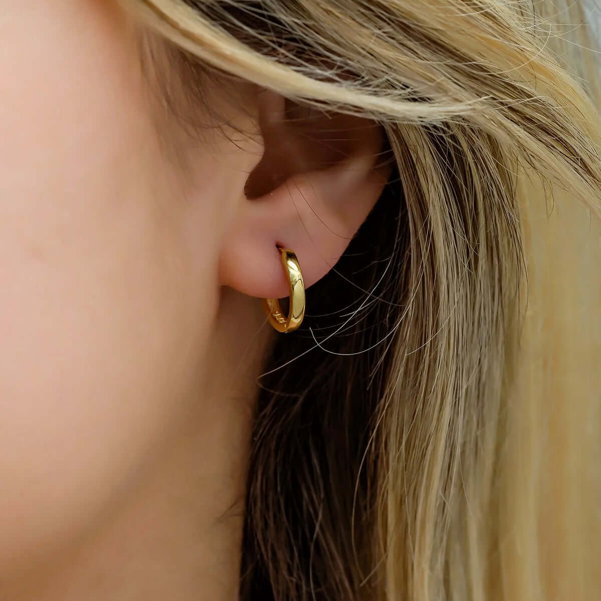 Simple Huggies Sterling Silver Small Hoop Earrings