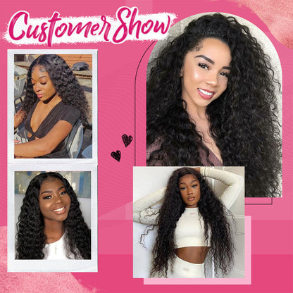 #1B Italian Curly HD Lace Front Wigs Human Hair 180% Density Transparent Lace Frontal Wigs Pre Plucked With Baby Hair CVOHAIR