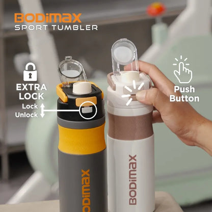 BODIMAX ONE TOUCH CLIP TUMBLER WHITE