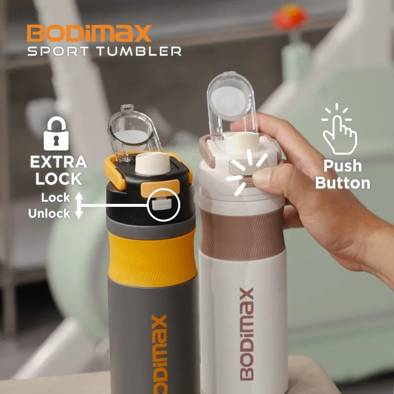 BODIMAX ONE TOUCH CLIP TUMBLER GRAY