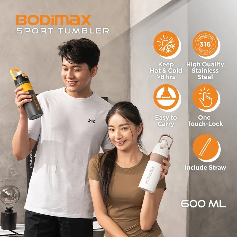 BODIMAX ONE TOUCH CLIP TUMBLER GRAY