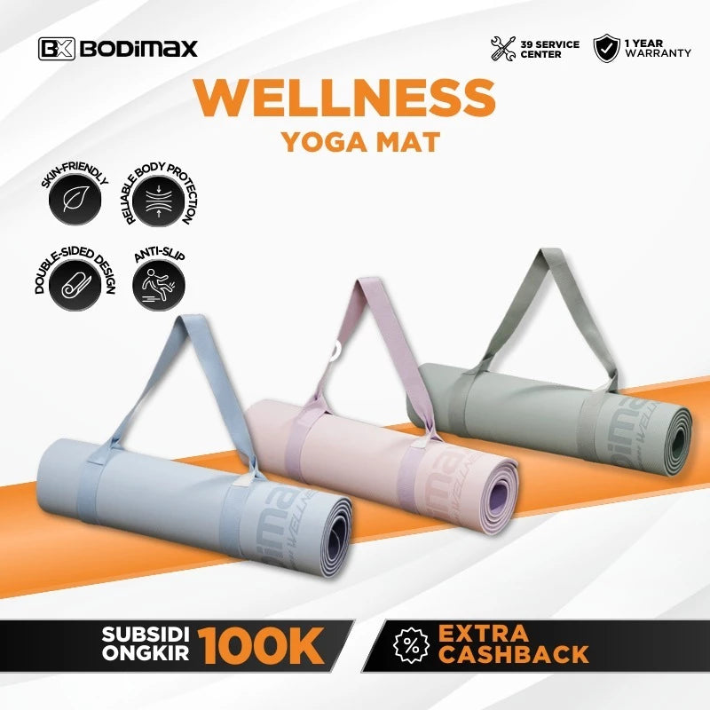 BODIMAX WELLNESS TPE YOGA MATT FOREST GREEN