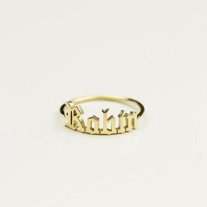 Gothic Name Ring Personalized Band Best Friend Gift