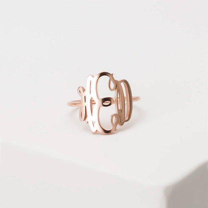 Monogram Ring in Sterling Silver Wedding Gift
