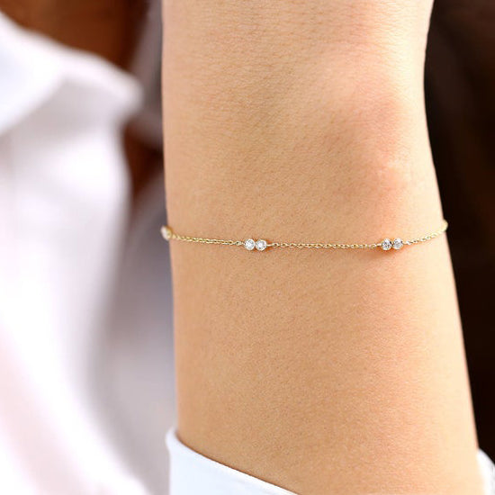 Genuine Diamond Bracelet in 14k Gold Classic Jewelry