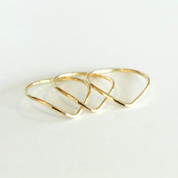 Knuckle Ring Set Thin Chevron Bands 925 Silver Jewelry