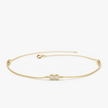 Genuine Diamond Bracelet in 14k Gold Classic Jewelry