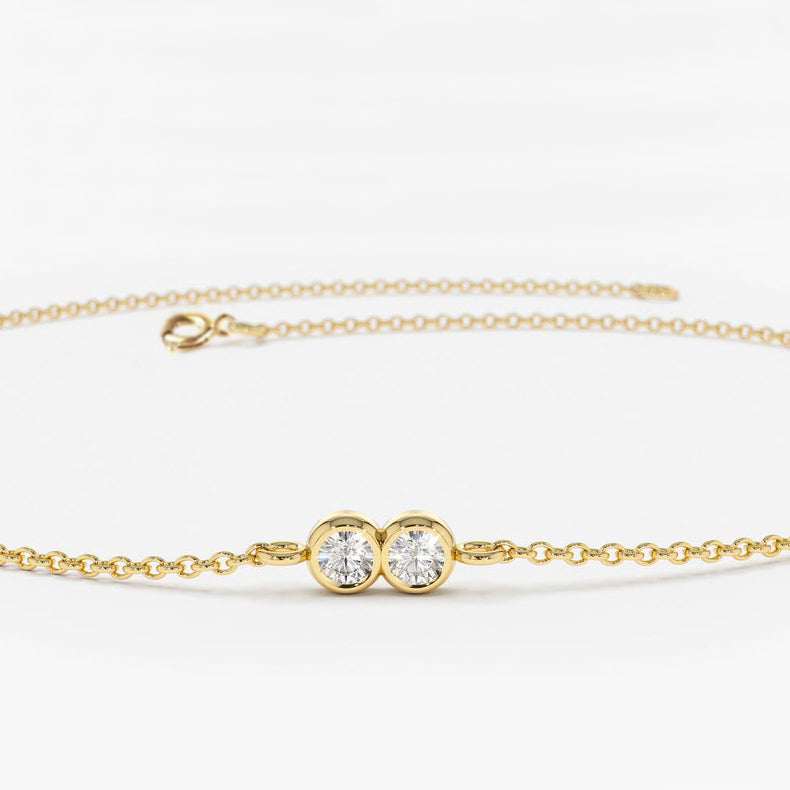 Genuine Diamond Bracelet in 14k Gold Classic Jewelry