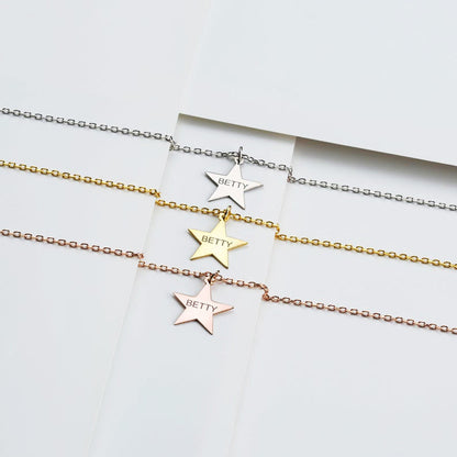 Star Necklace with Name Charm Teenager Girl Gift