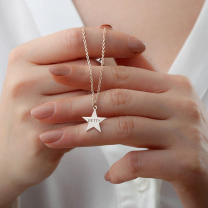 Star Necklace with Name Charm Teenager Girl Gift