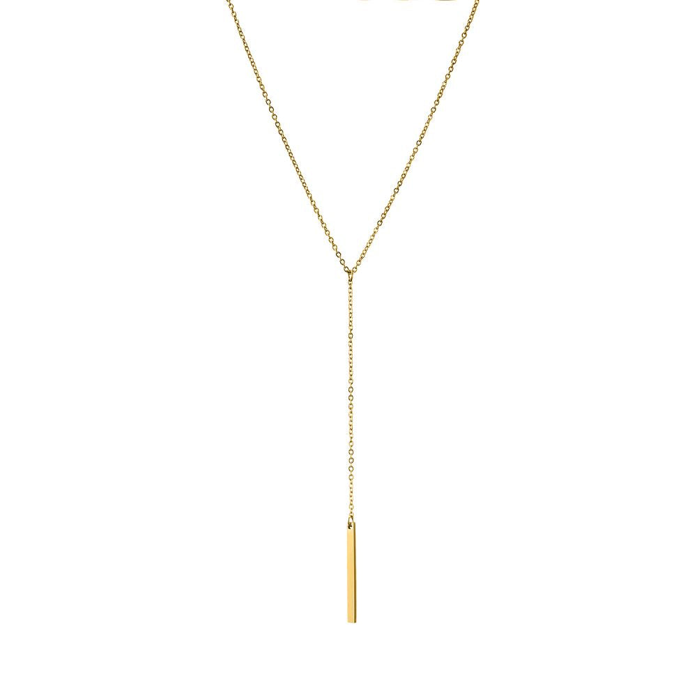Lariat Y Necklace with Bar Drop Delicate Jewelry