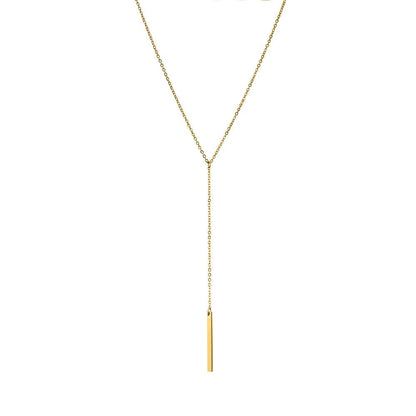 Lariat Y Necklace with Bar Drop Delicate Jewelry