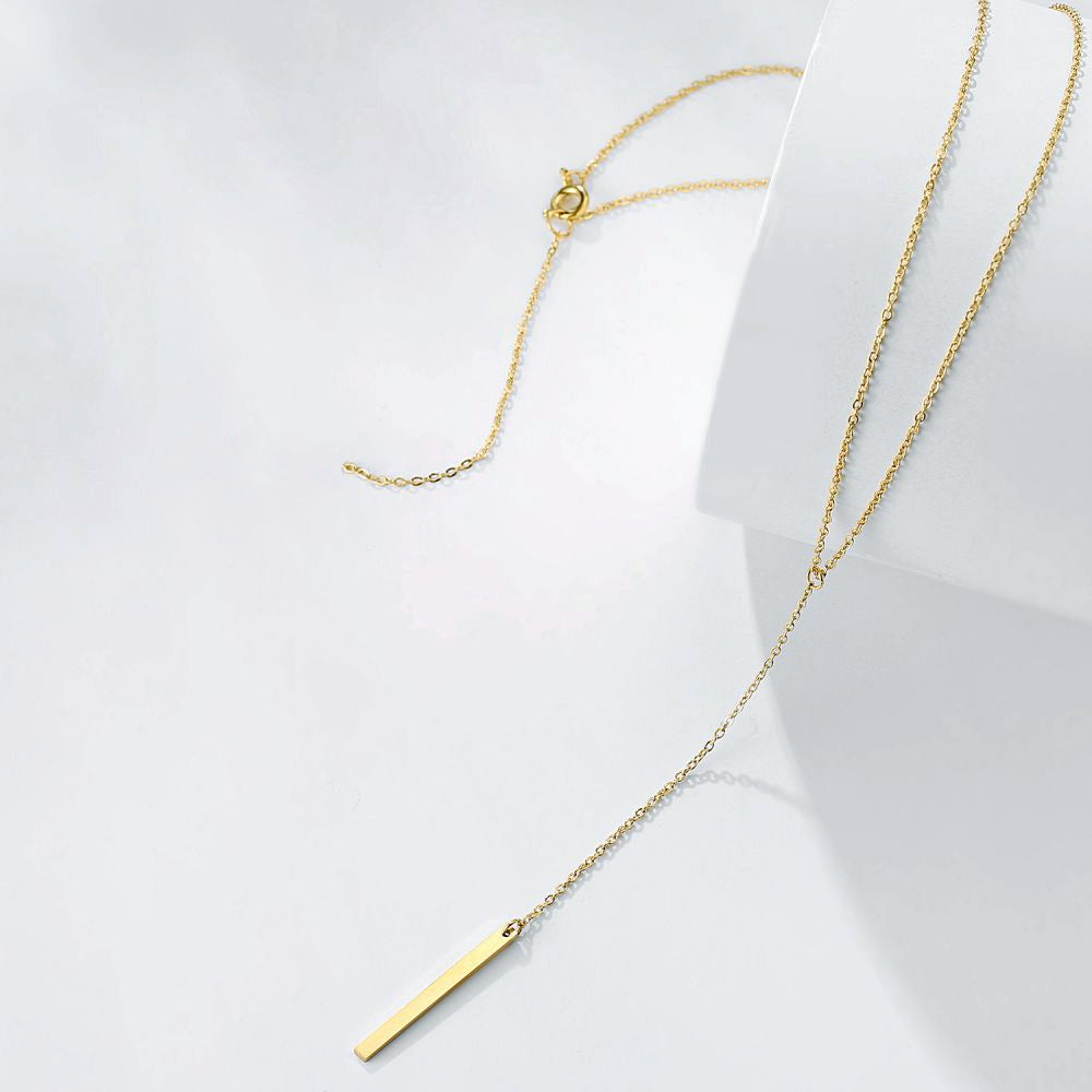 Lariat Y Necklace with Bar Drop Delicate Jewelry