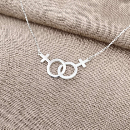 Pride Bracelet for Her with Venus Symbol Silver Lesbian Jewelry