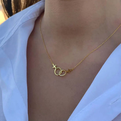 Lesbian Necklace Double Venus Charm LGBT Pride Jewelry Gift