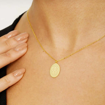 Double Venus Medallion Necklace 925 Silver Lesbian Pride Jewelry