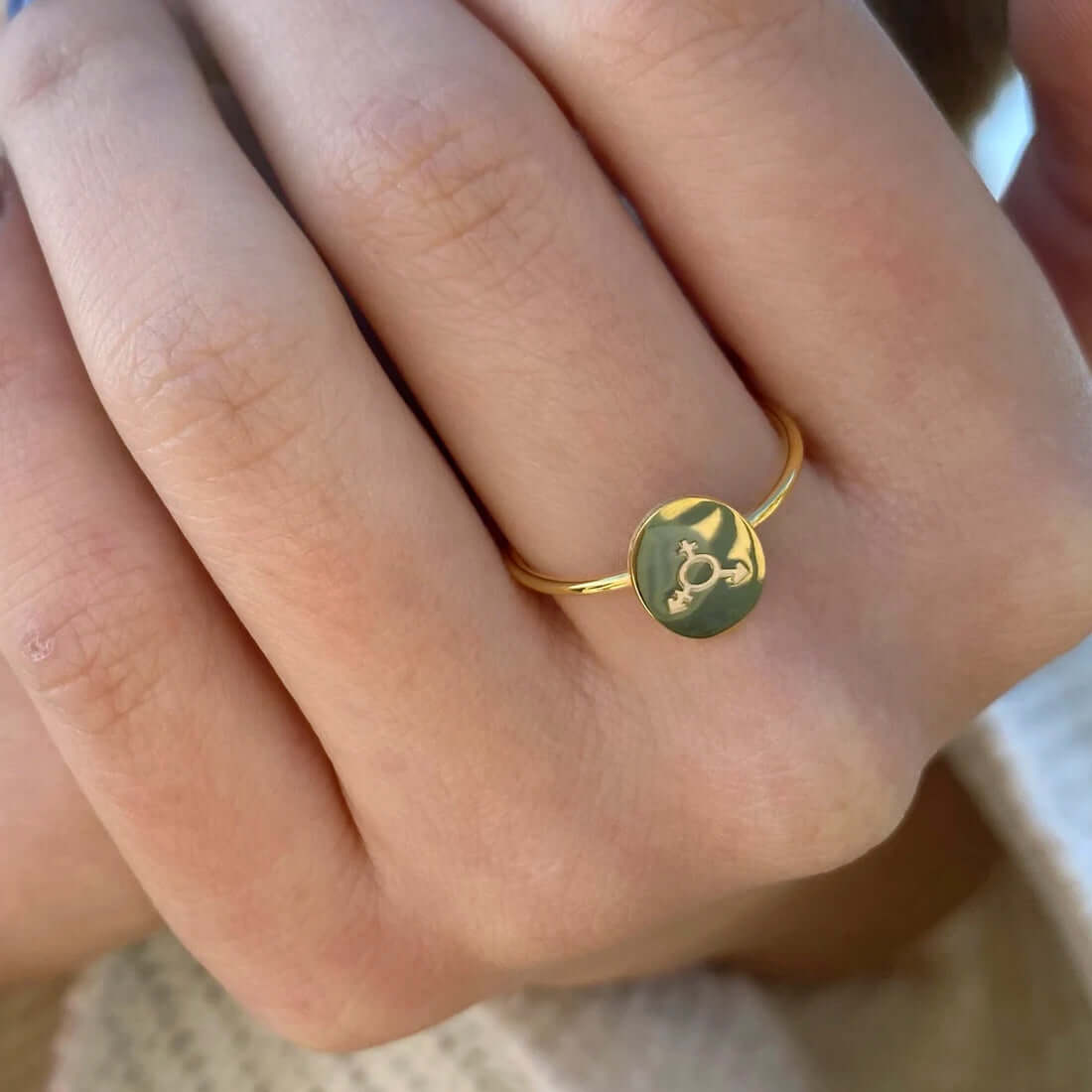 Transgender LGBT Jewelry Silver Trans Pride Ring Dainty Jewelry Gift