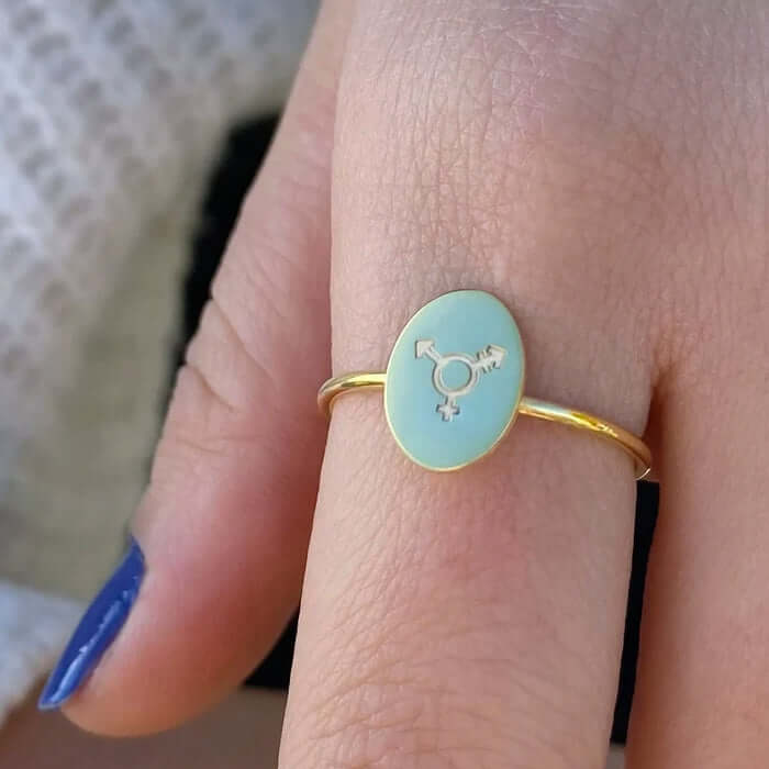 Transgender LGBT Jewelry Silver Trans Pride Ring Dainty Jewelry Gift