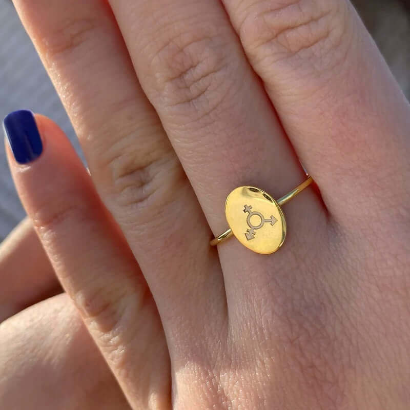 Transgender LGBT Jewelry Silver Trans Pride Ring Dainty Jewelry Gift