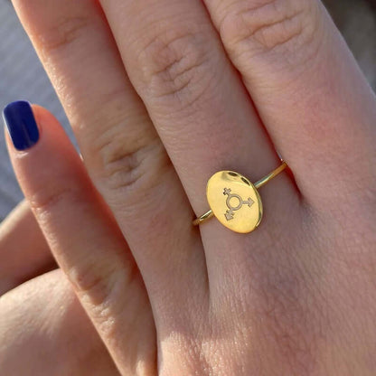 Transgender LGBT Jewelry Silver Trans Pride Ring Dainty Jewelry Gift