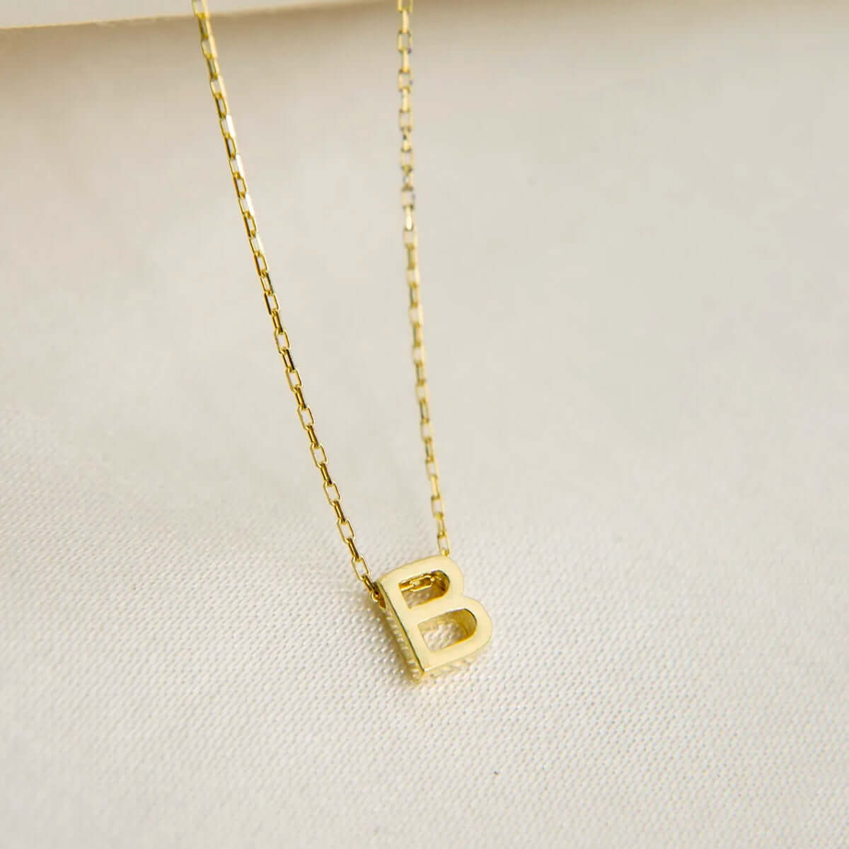 Custom Single Initial 925 Sterling Silver Letter Necklace