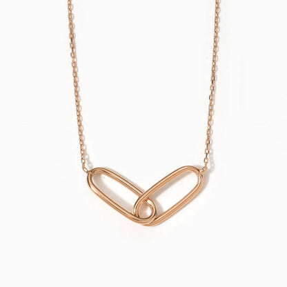 Gold-Plated Interlocking Link Chain Necklace
