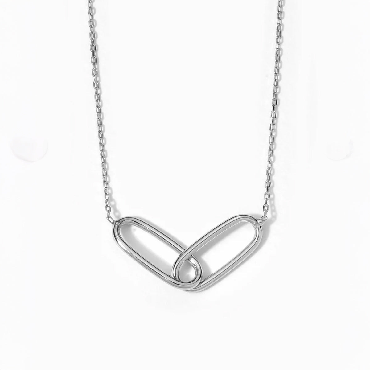 Gold-Plated Interlocking Link Chain Necklace