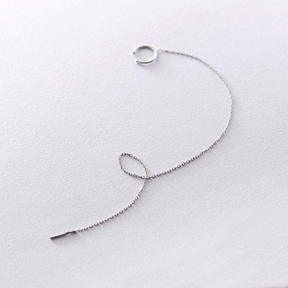 Cuff Threader Earring Sterling Silver Long Chain Tassel