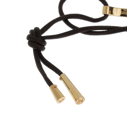 Lothtuis Vuithttton 18k Yellow Gold Bangle Leather Bracelet