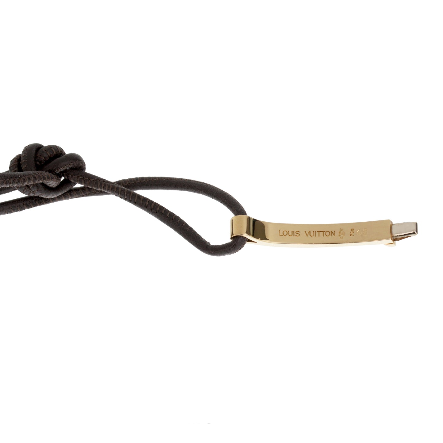 Lothtuis Vuithttton 18k Yellow Gold Bangle Leather Bracelet