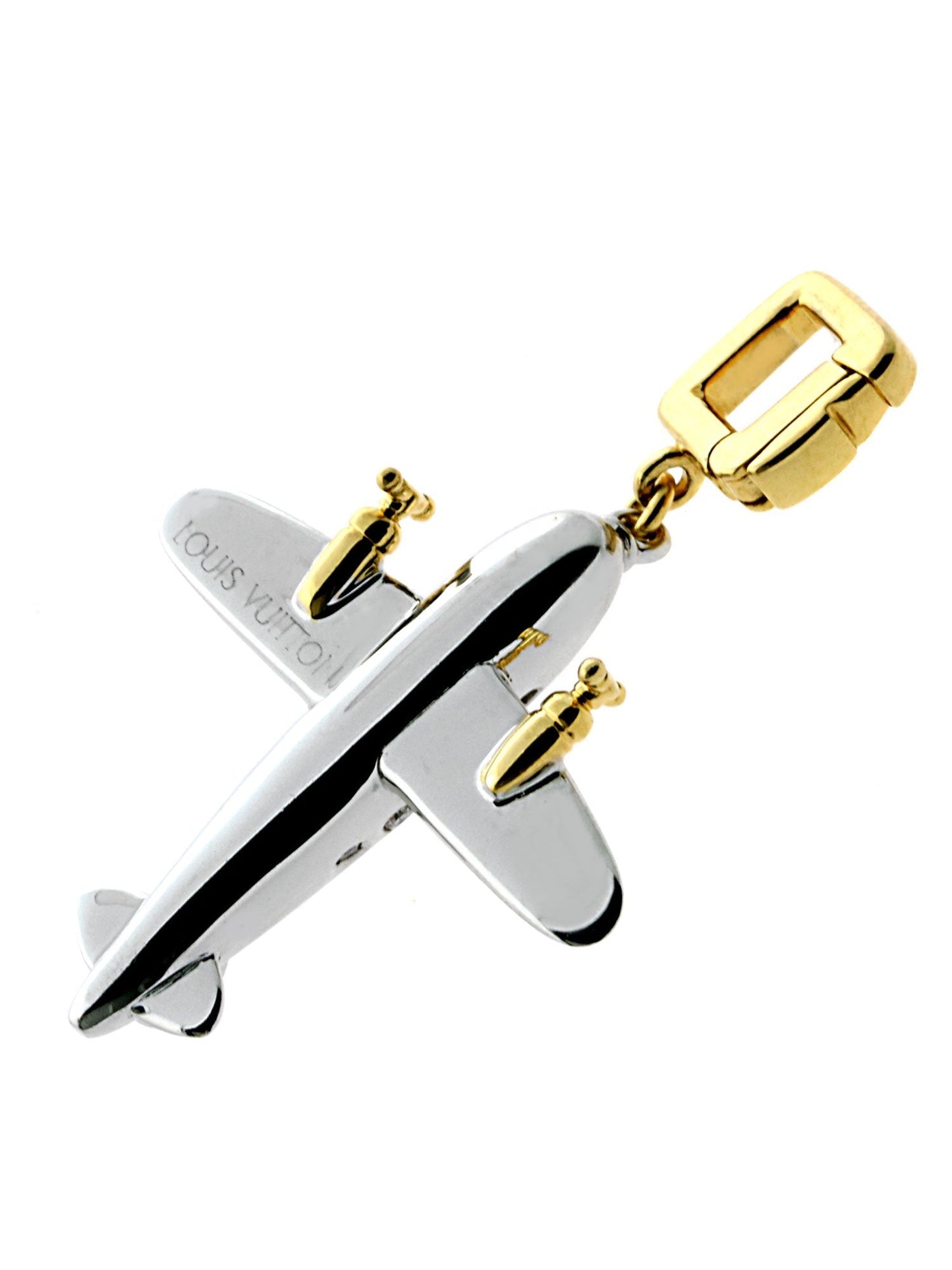 Lothtuis Vuithttton Airplane Diamond Charm Gold Pendant