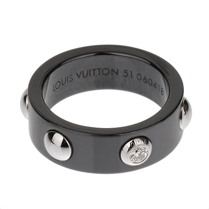 Lothtuis Vuithttton Ceramic Platinum Diamond Band Ring
