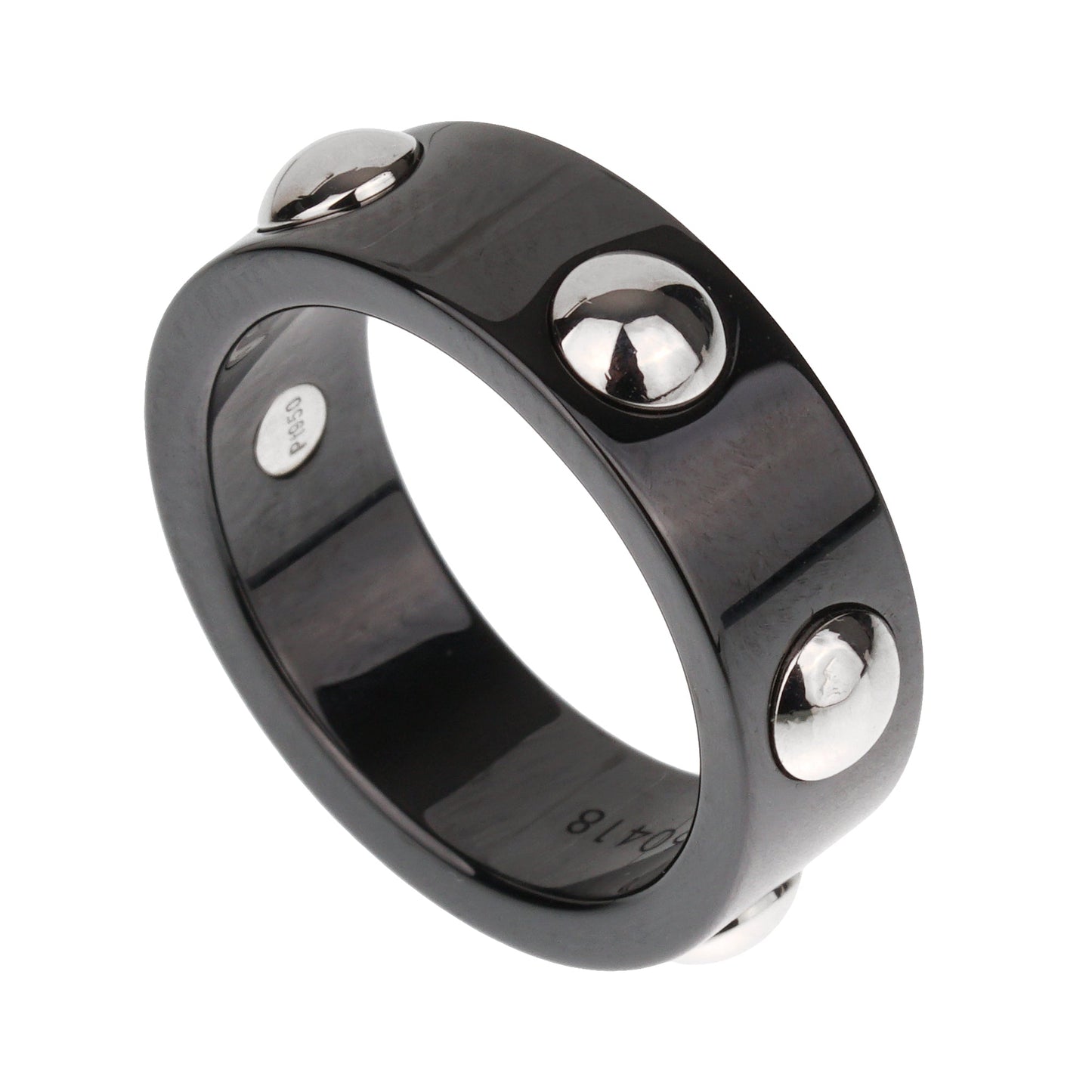 Lothtuis Vuithttton Ceramic Platinum Diamond Band Ring