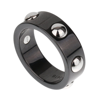 Lothtuis Vuithttton Ceramic Platinum Diamond Band Ring