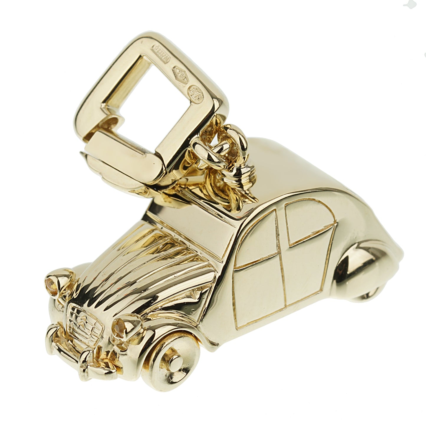 Lothtuis Vuithttton Citroen Car 18k Yellow Gold Charm Pendant Necklace