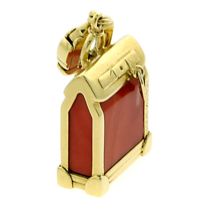 Lothtuis Vuithttton Coral Steamer Gold Charm Pendant