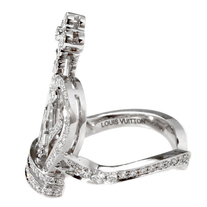 Lothtuis Vuithttton Diamond Crown 18k White Gold Cocktail Ring