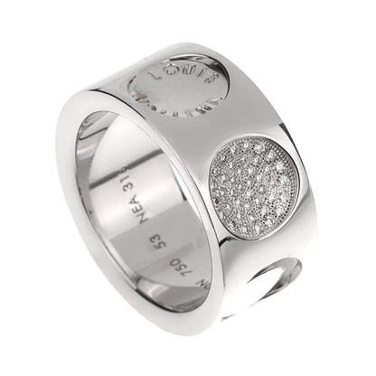 Lothtuis Vuithttton Diamond Empreinte Large White Gold Diamond Band Ring