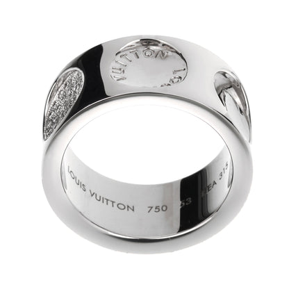 Lothtuis Vuithttton Diamond Empreinte Large White Gold Diamond Band Ring