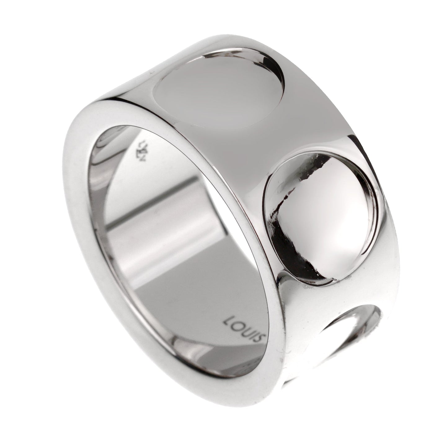 Lothtuis Vuithttton Diamond Empreinte Large White Gold Diamond Band Ring