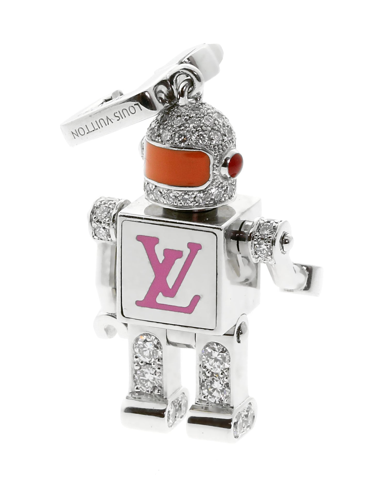 Lothtuis Vuithttton Diamond Spaceman Charm Pendant W Chain