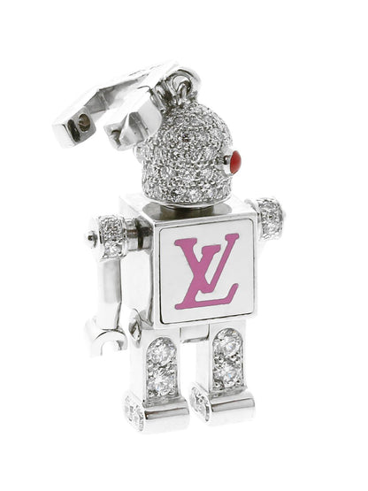 Lothtuis Vuithttton Diamond Spaceman Charm Pendant W Chain